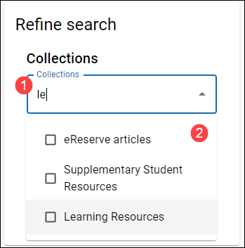 Search for collections